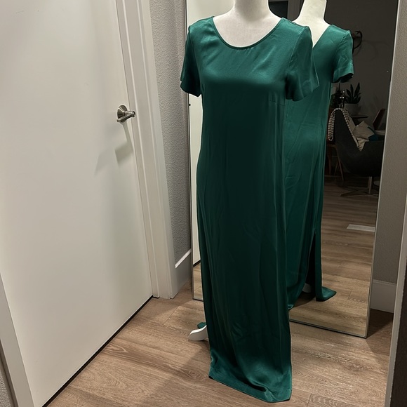 Staud Satin Green Maxi Dress - Picture 5 of 11